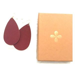 Nickel & Suede maroon earrings, medium